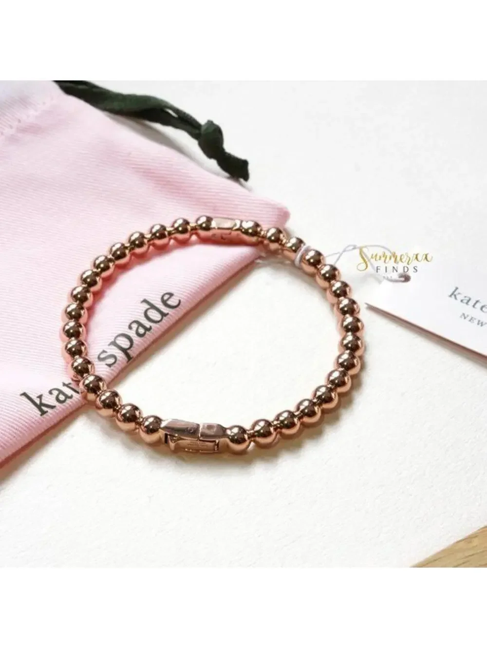 Kate Spade Golden Girl Ball Hinged Bangle Rose Gold - Picture 6 of 13